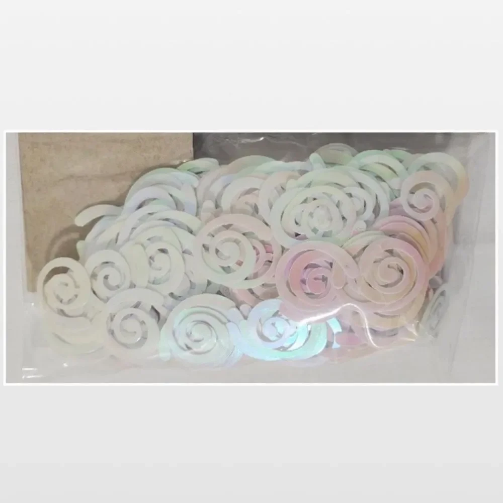 New Confetti White Holographic Party Swirls Home Table Top Decoration NWT
